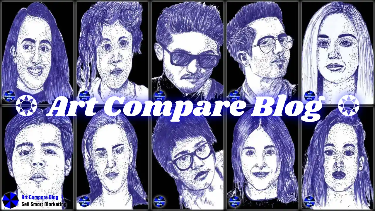 Blue-Ink-Portrait-Drawings