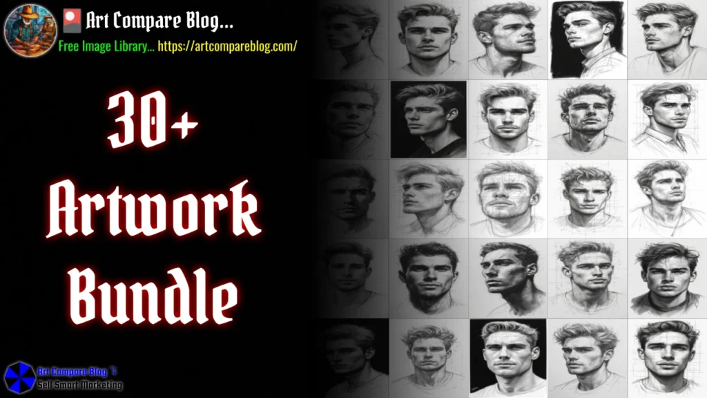 Realistic Male Pencil Portrait Black Background Detailed Sketch