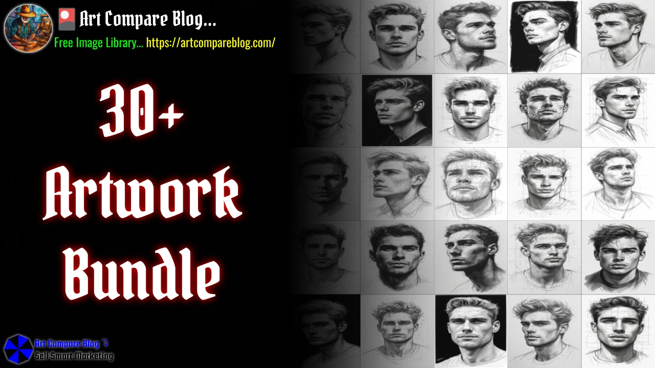 Realistic Male Pencil Portrait Black Background Detailed Sketch