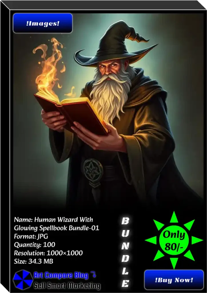 Human Wizard With Glowing Spellbook Bundle-01