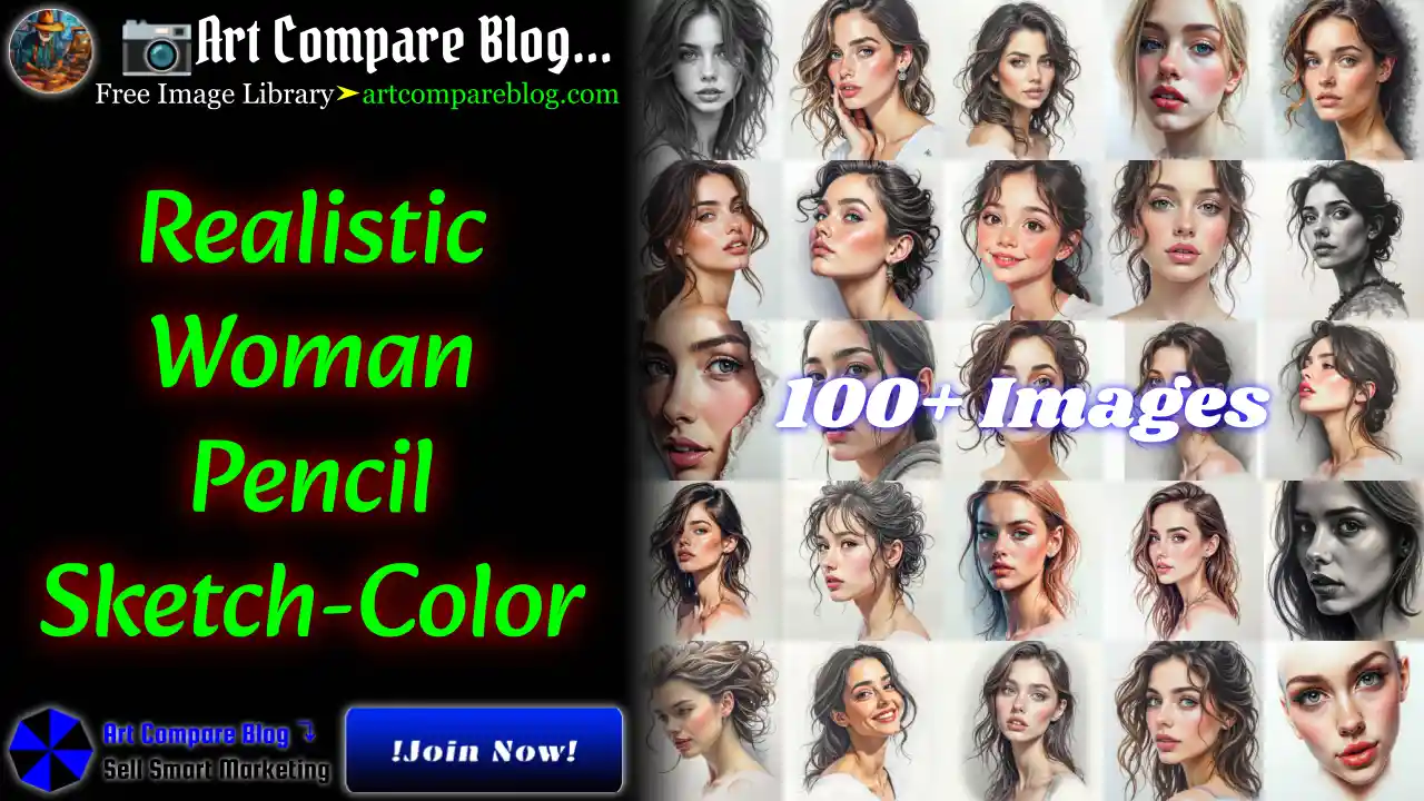 Realistic Woman Pencil Sketch-Color