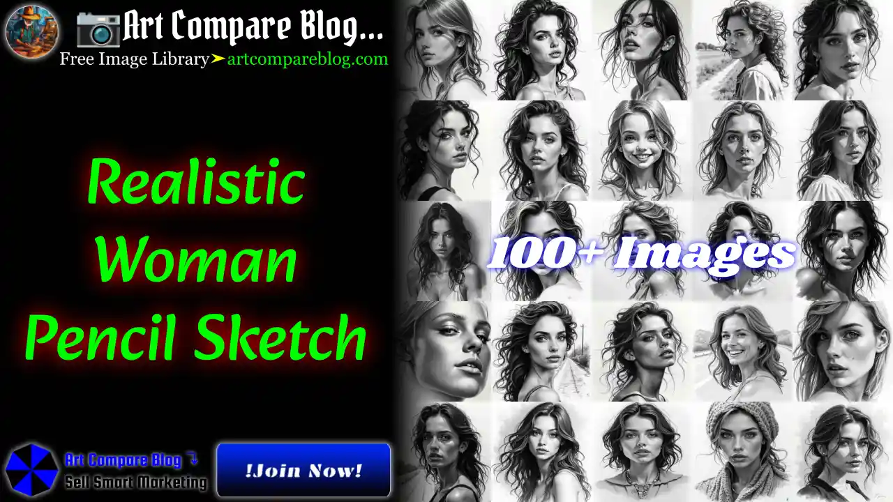Realistic Woman Pencil Sketch