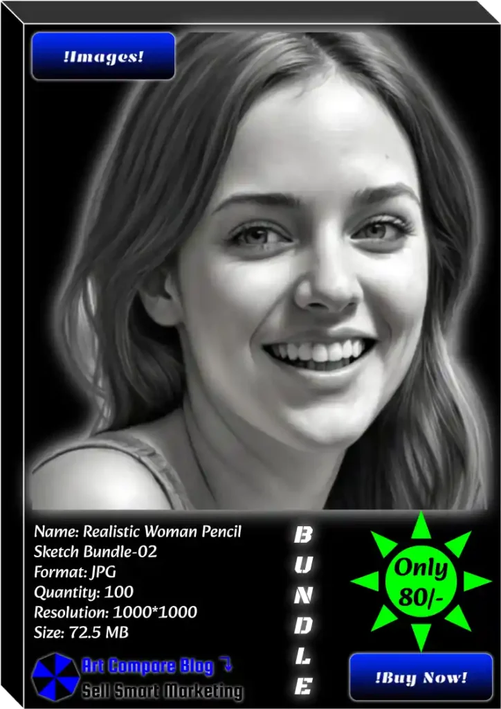 Realistic Woman Pencil Sketch Bundle-02