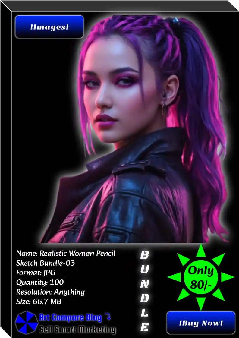 Realistic Woman Pencil Sketch Bundle-03