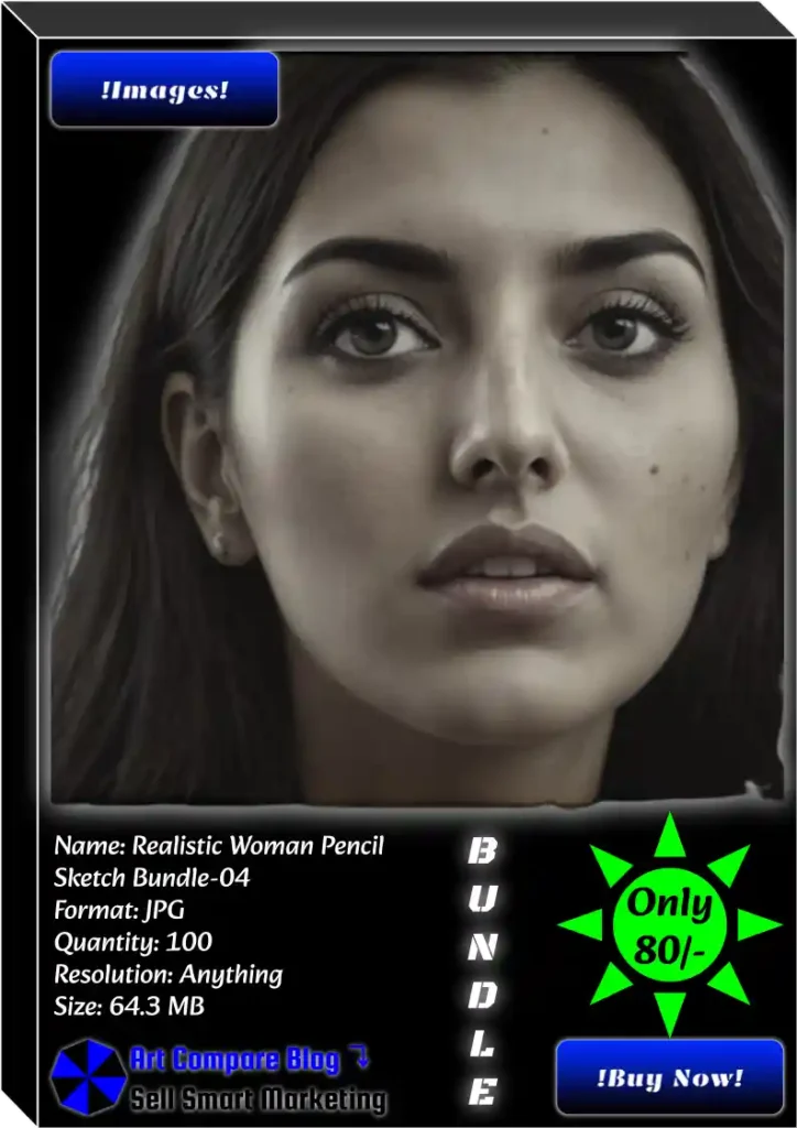 Realistic Woman Pencil Sketch Bundle-04