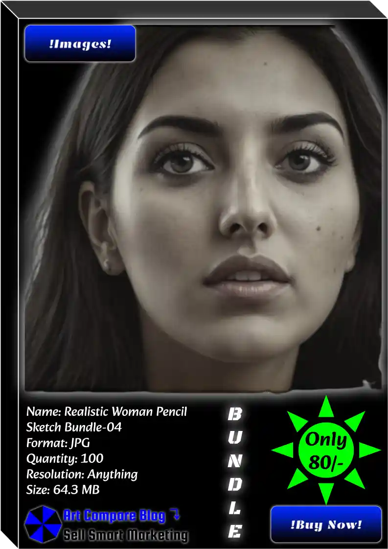 Realistic Woman Pencil Sketch Bundle-04