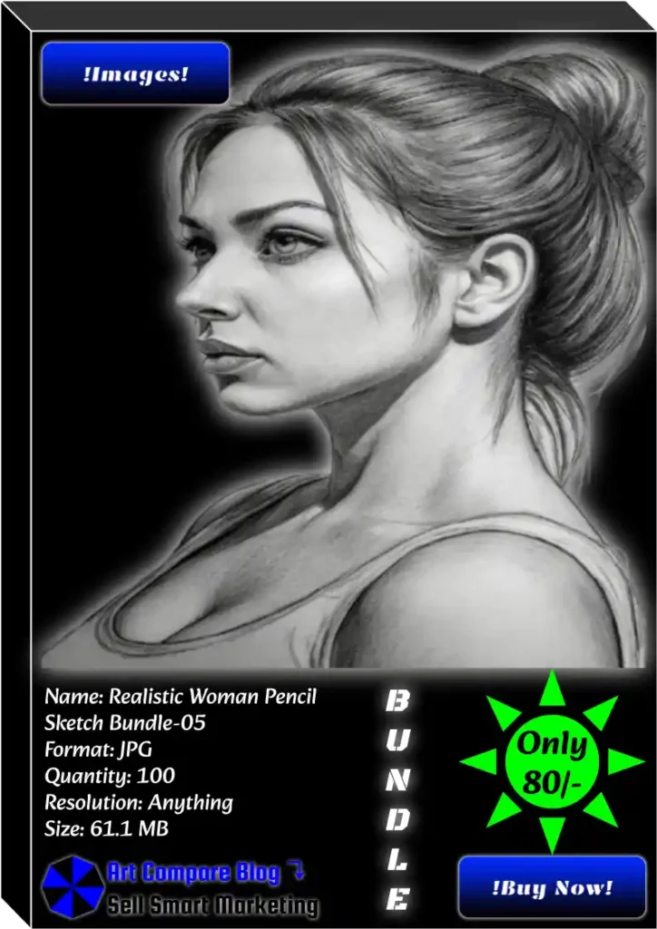 Realistic Woman Pencil Sketch Bundle-05
