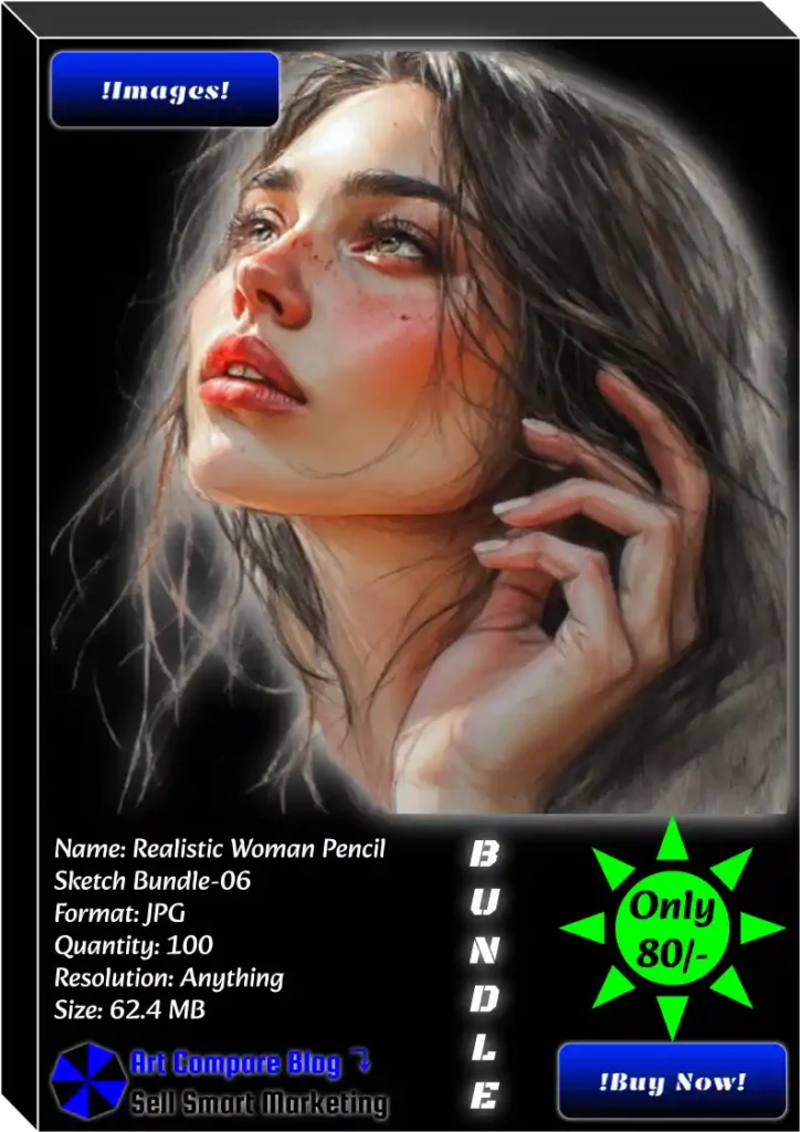 Realistic Woman Pencil Sketch Bundle-06