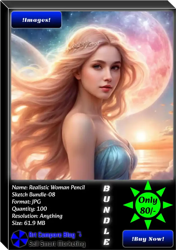 Realistic Woman Pencil Sketch Bundle-08