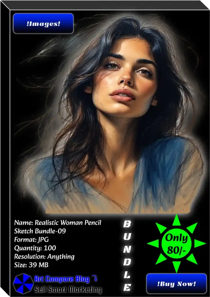 Realistic Woman Pencil Sketch Bundle-09