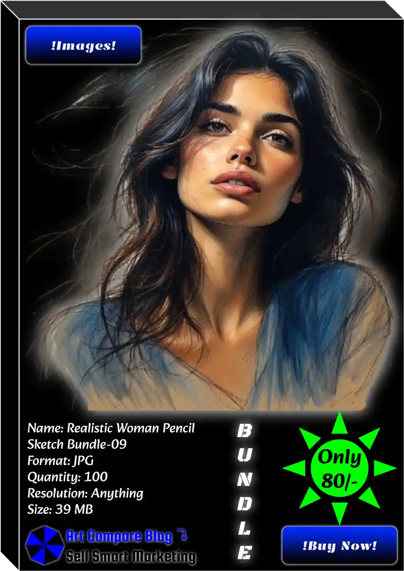 Realistic Woman Pencil Sketch Bundle-09