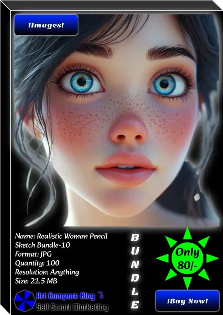 Realistic Woman Pencil Sketch Bundle-10