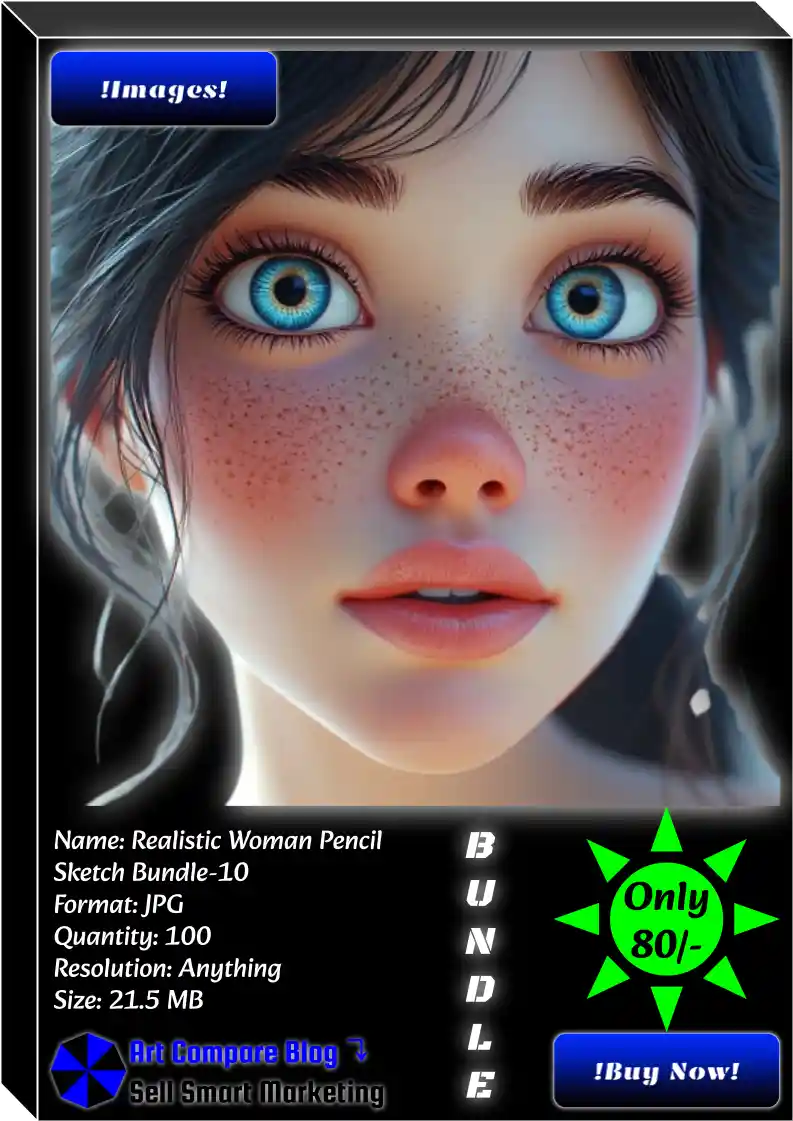 Realistic Woman Pencil Sketch Bundle-10