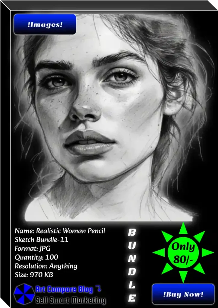 Realistic Woman Pencil Sketch Bundle-11