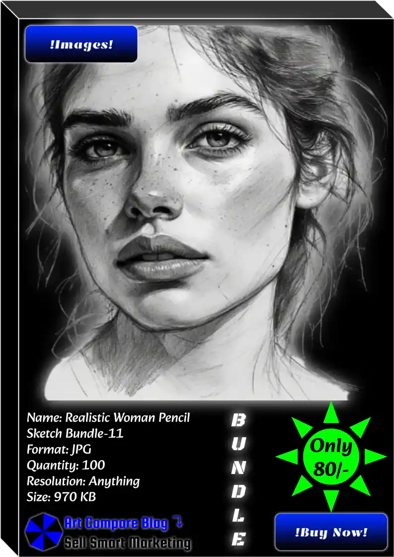 Realistic Woman Pencil Sketch Bundle-11